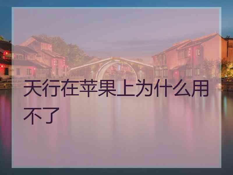 天行在苹果上为什么用不了