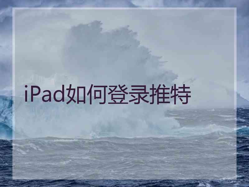 iPad如何登录推特