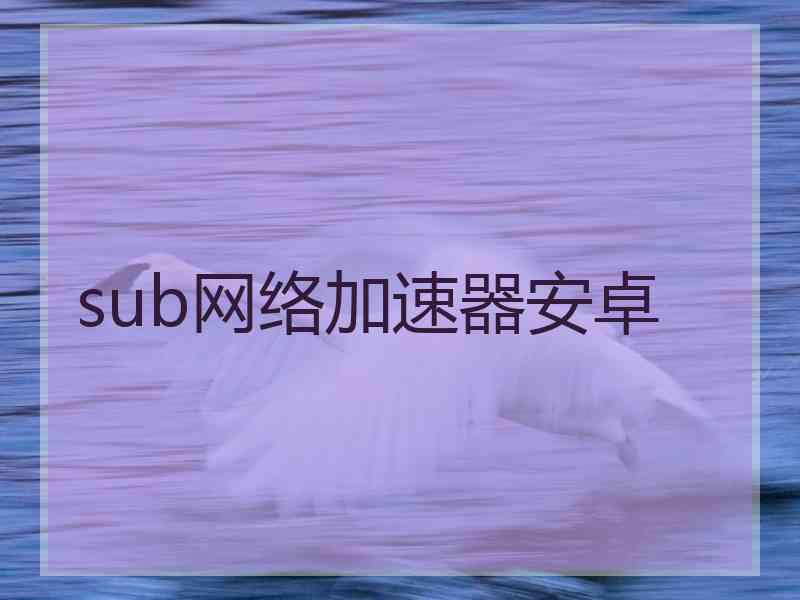 sub网络加速器安卓
