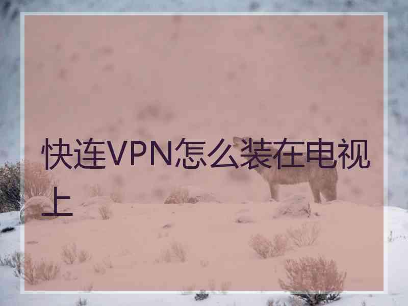 快连VPN怎么装在电视上