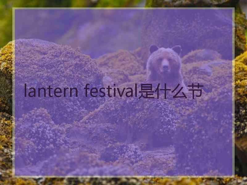 lantern festival是什么节