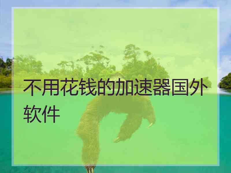 不用花钱的加速器国外软件