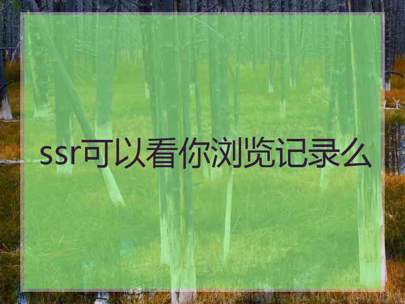 ssr可以看你浏览记录么