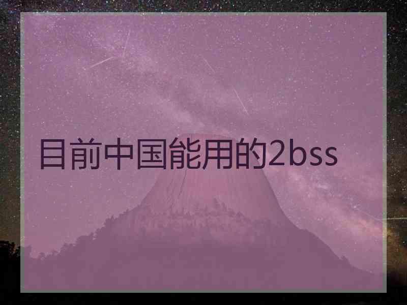目前中国能用的2bss