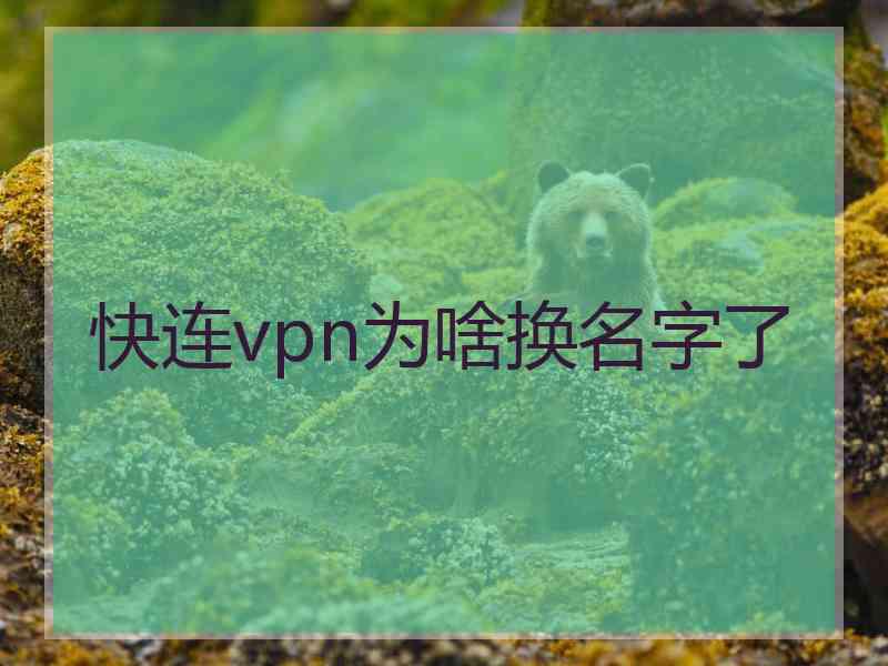 快连vpn为啥换名字了