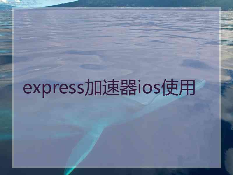 express加速器ios使用