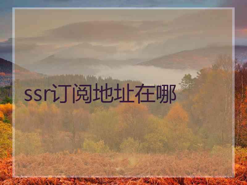 ssr订阅地址在哪