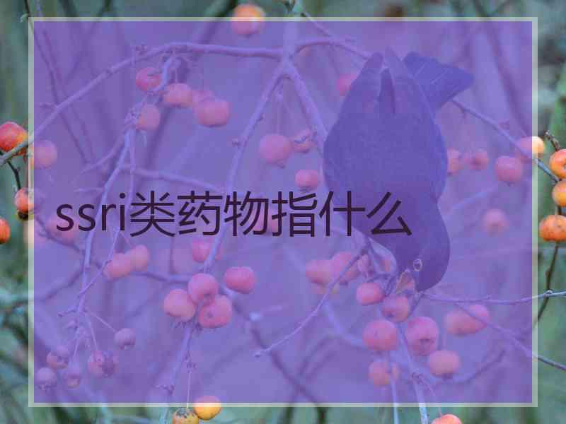 ssri类药物指什么