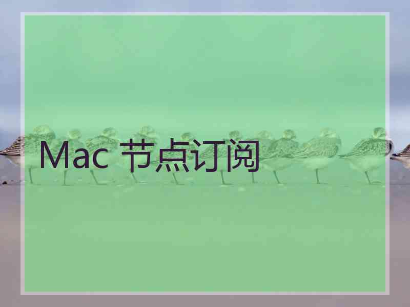 Mac 节点订阅