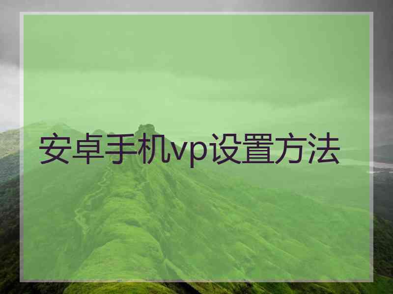 安卓手机vp设置方法