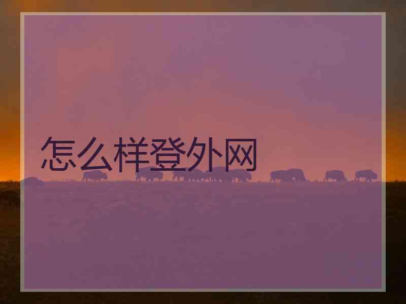 怎么样登外网