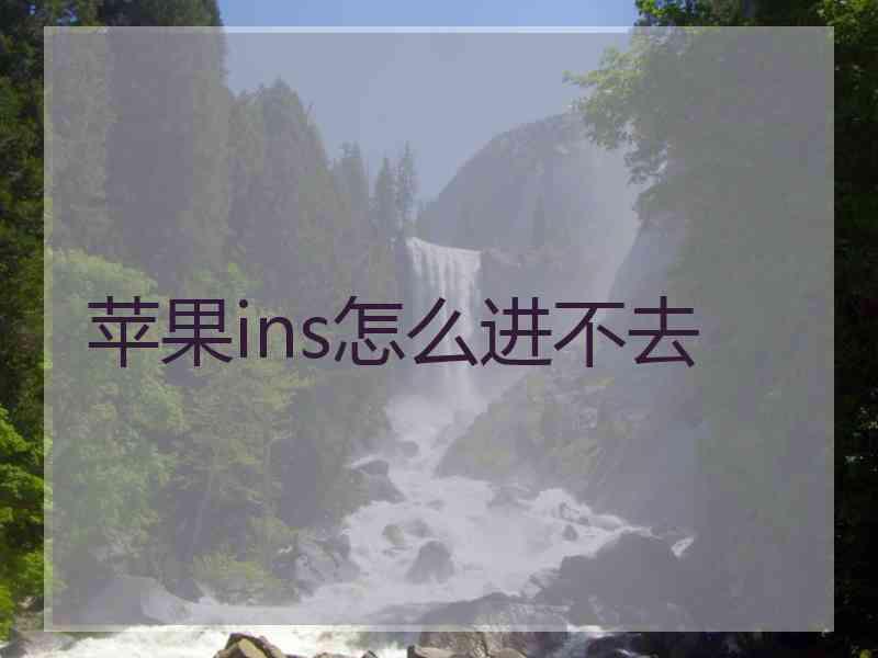 苹果ins怎么进不去
